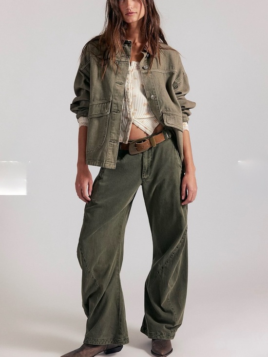 Free People Denim - Spotlight Washed Barrel Chino Trousers